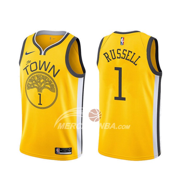 Maglia Golden State Warriors D'angelo Russell Earned Giallo
